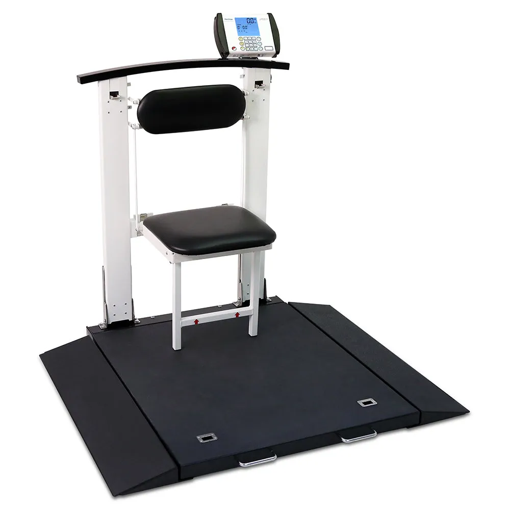 Detecto Portable Digital Wheelchair Scale with Fold-Down Seat, Folding Column