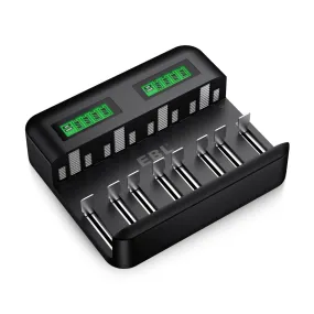 EBL C9008 8 Bay LCD Universal Battery Charger for AA AAA C D Ni-MH Batteries