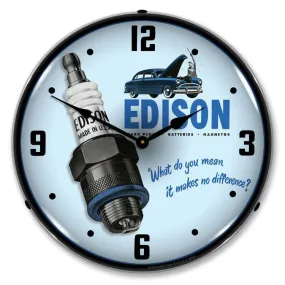 Edison Spark Plugs Backlit LED Clock