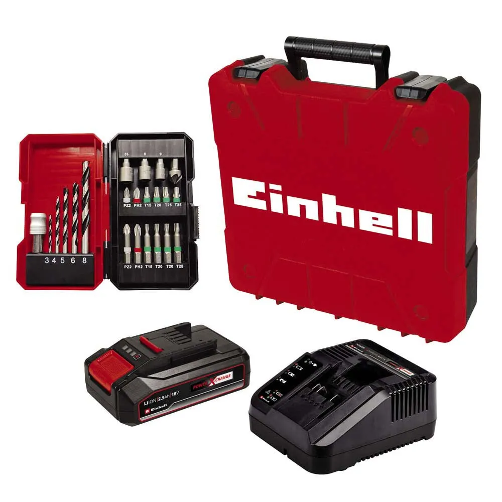 Einhell Power X-Change 18V Cordless 44Nm Combi Drill & Accessory