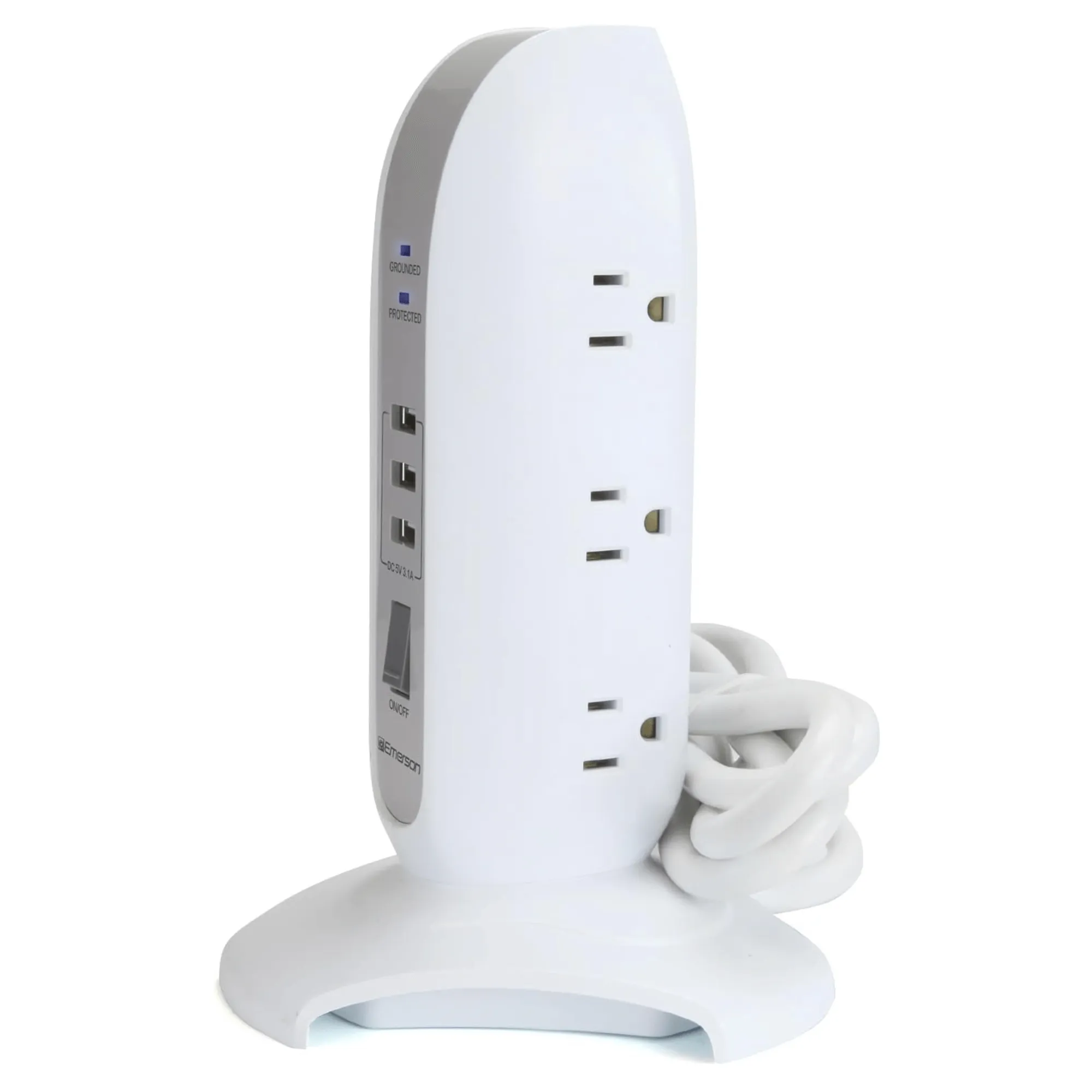 Emerson 5-Outlet   USB Charging Tower with Surge Protection