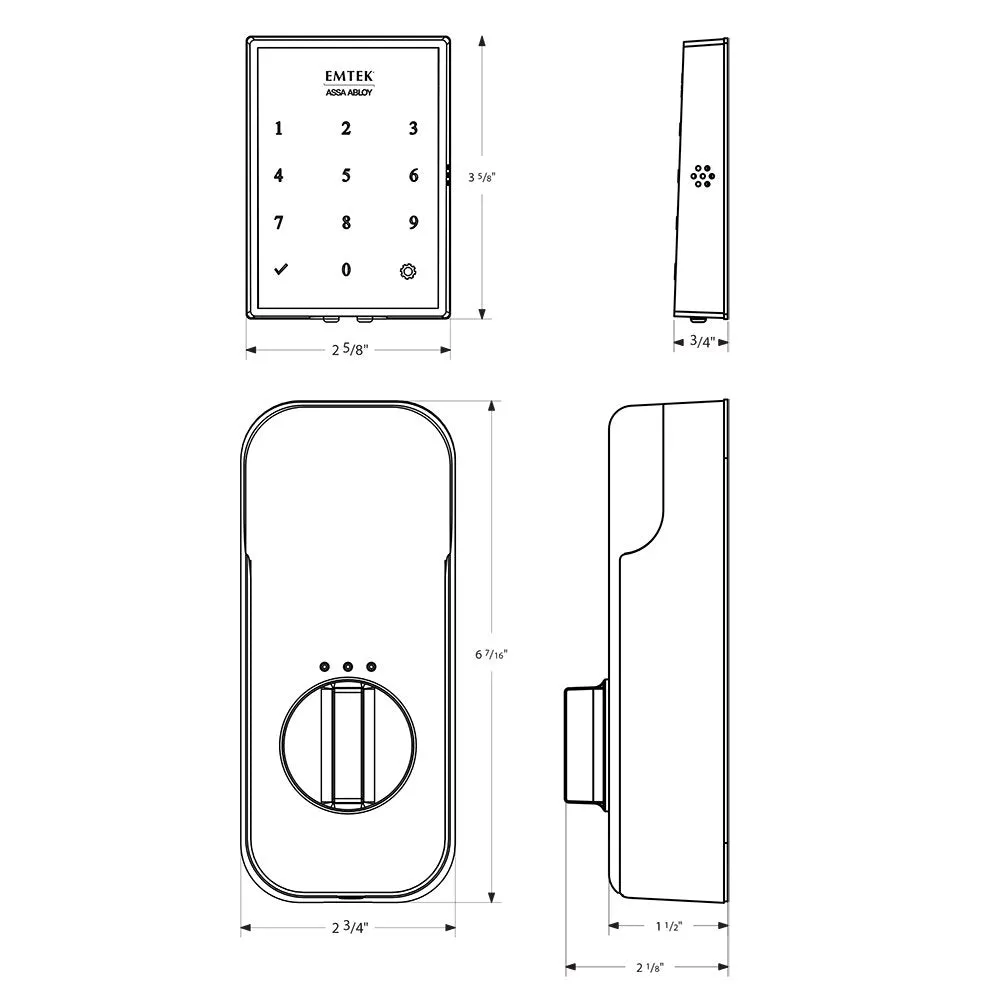 EMPowered Deadbolts - EMPowered Motorized Touchscreen Keypad Deadbolt In Oil Rubbed Bronze - Emtek Hardware