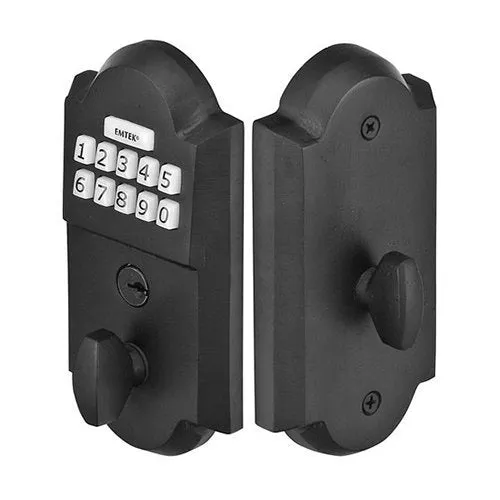 Emtek - Electronic Locksets - Sandcast Bronze Keypad Deadbolt