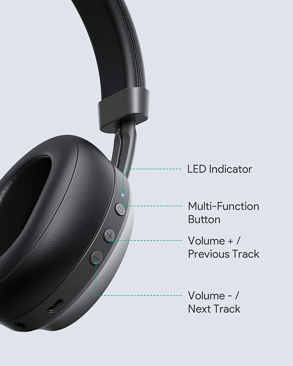 EP-B52 Wireless Over-Ear Headphones with Microphones, Bluetooth 5, 25H Playtime, 40mm Dynamic Speaker Drivers