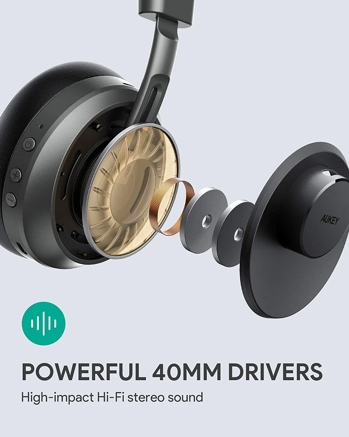 EP-B52 Wireless Over-Ear Headphones with Microphones, Bluetooth 5, 25H Playtime, 40mm Dynamic Speaker Drivers