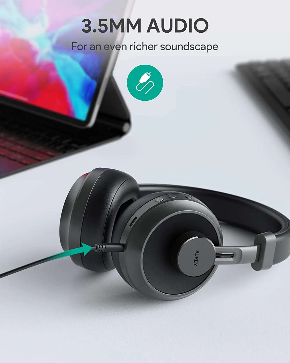 EP-B52 Wireless Over-Ear Headphones with Microphones, Bluetooth 5, 25H Playtime, 40mm Dynamic Speaker Drivers