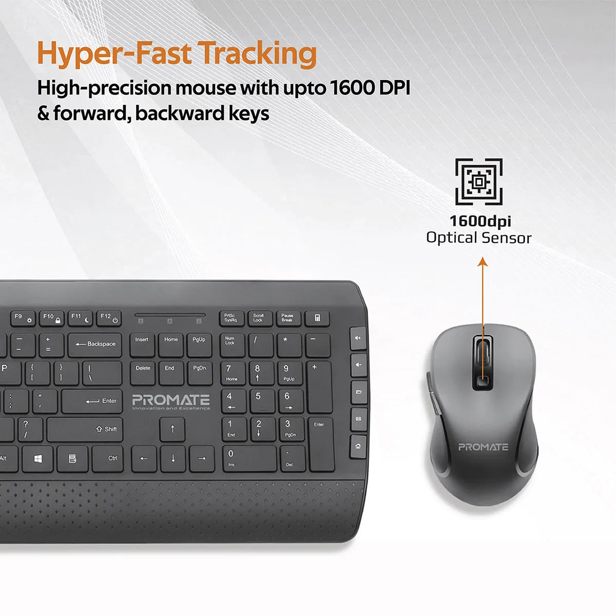 Ergonomic Comfortable Keyboard & Mouse Combo with Palm Rest