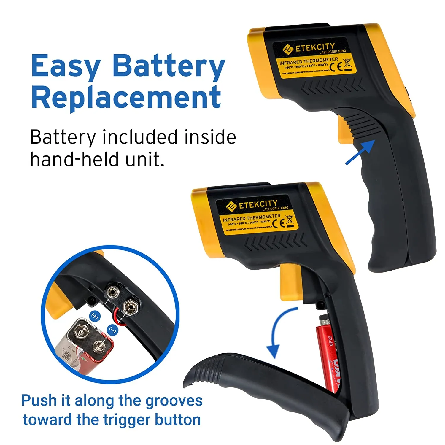 Etekcity Infrared Thermometer 1080 Digital Temperature Gun for Cooking Laser