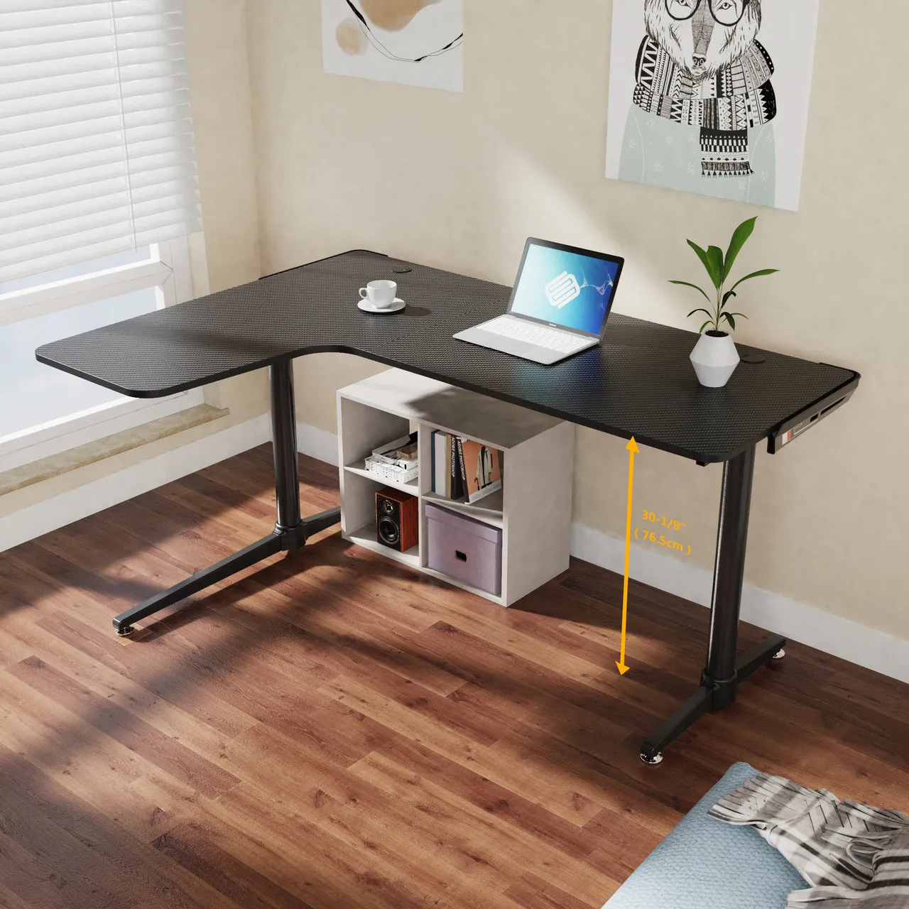 Eureka Ergonomic Black L-Shaped L60 Gaming Computer Table, ERK-L60-B