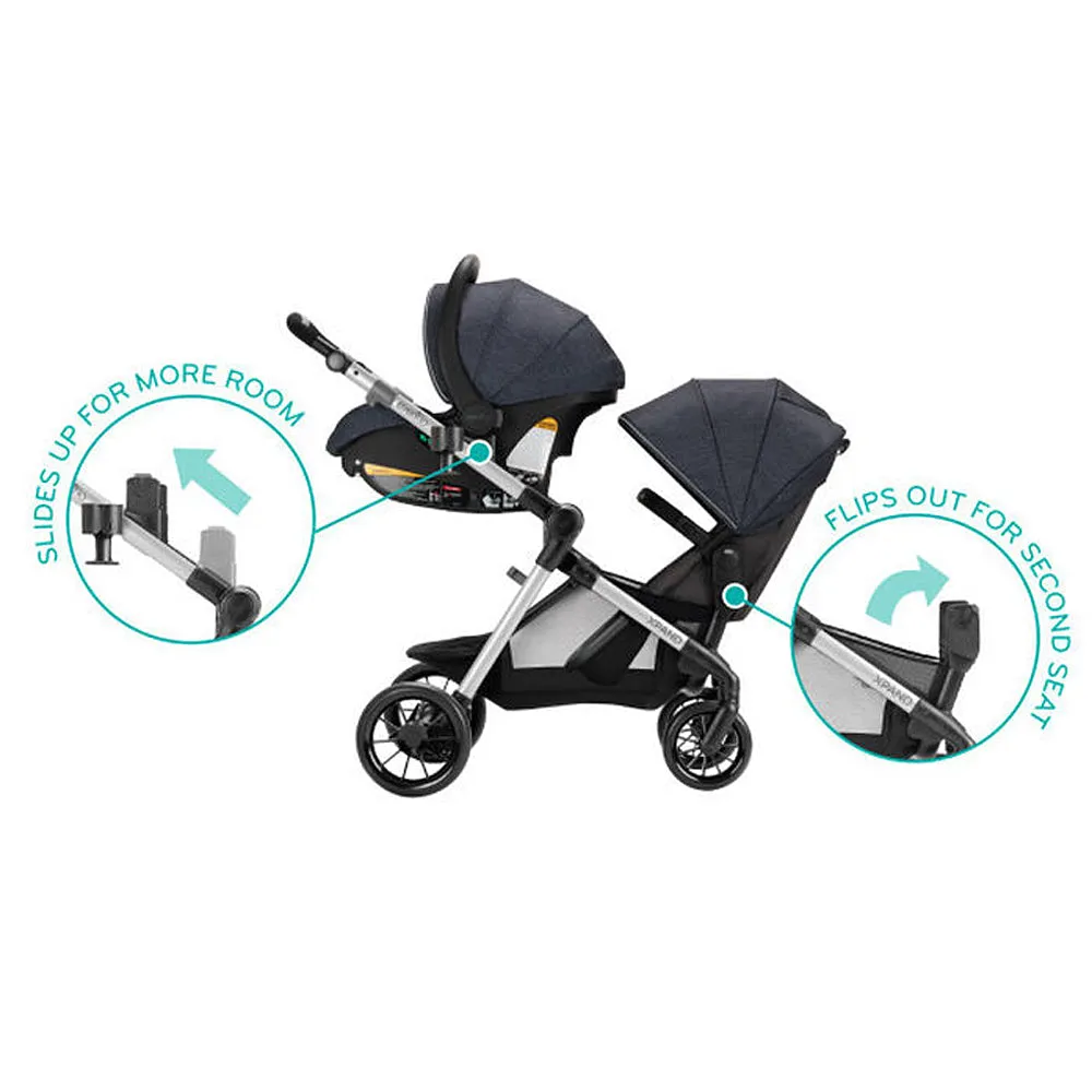 Evenflo Pivot Xpand™ Modular Travel System w/ SafeMax Infant Car Seat - Roan Gray