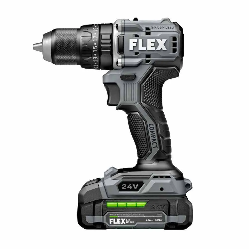 Flex FX1231-1A 1/2" 2 Speed Compact Hammer Drill Kit