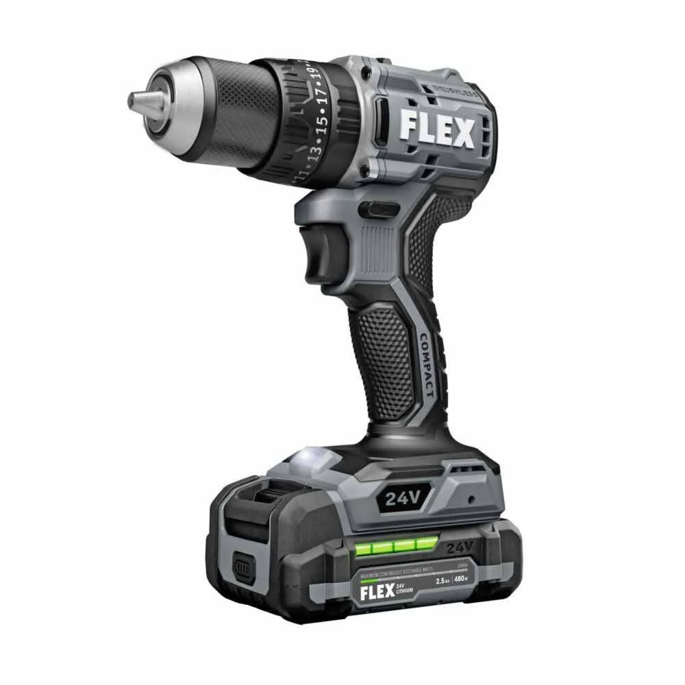 Flex FX1231-1A 1/2" 2 Speed Compact Hammer Drill Kit