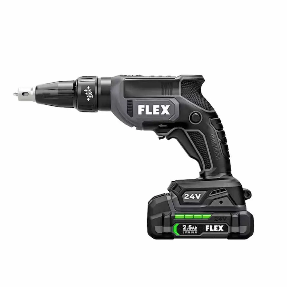 Flex FXM203-2A 24V Brushless 2 Tool Combo Kit  Drywall Screw Gun with magazine and Cut Out Tool