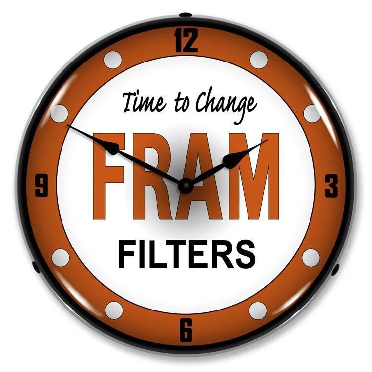 Fram Filters Backlit LED Clock