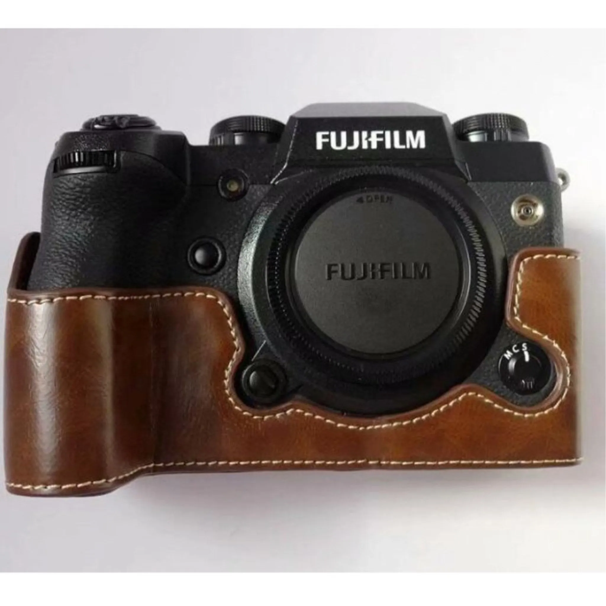 Fujifilm X-H1 leather protective case - Coffee