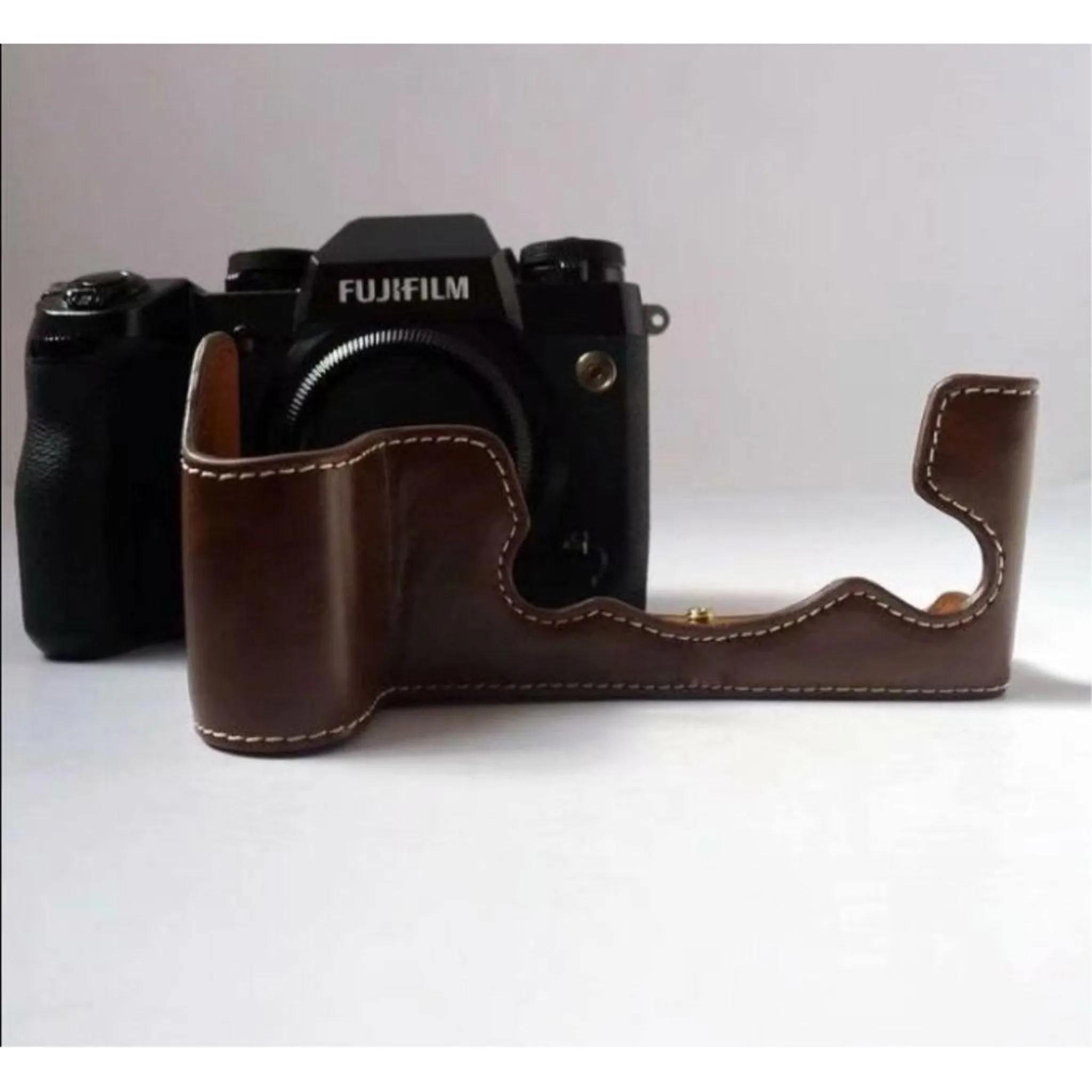 Fujifilm X-H1 leather protective case - Coffee