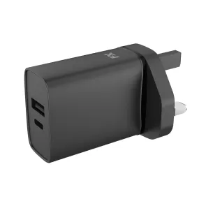 FX Factory 20W/18W Dual USB Mains Charger - Black | 646630