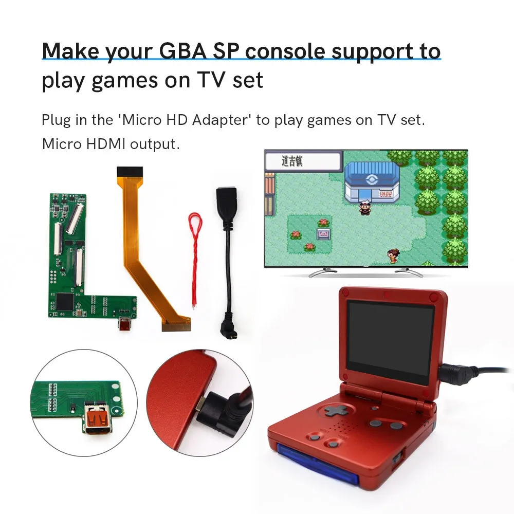 Game Boy Advance SP HDMI Converter Kit - Hispeedido