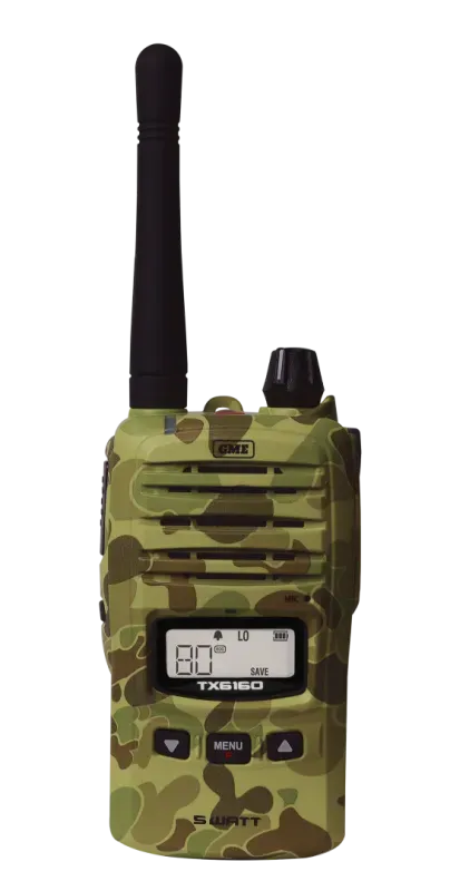 GME 5/1 Watt IP67 UHF CB Handheld Radio with 6 Colour Options