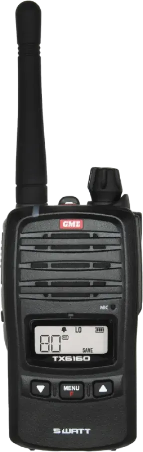 GME 5/1 Watt IP67 UHF CB Handheld Radio with 6 Colour Options