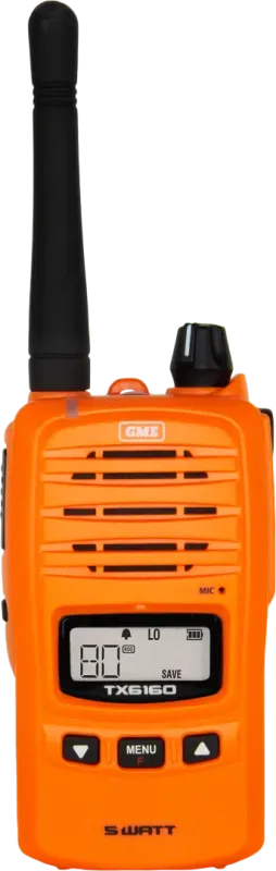 GME 5/1 Watt IP67 UHF CB Handheld Radio with 6 Colour Options