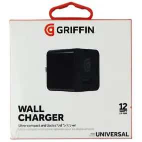 Griffin 12-Watt Single USB 2.4A Wall Charger Travel Adapter - Black (NA36559-3)