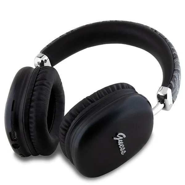 Guess GCube Metallic Script Logo On Ear Wireless Headphone Black - GUBHK1GCTCSK