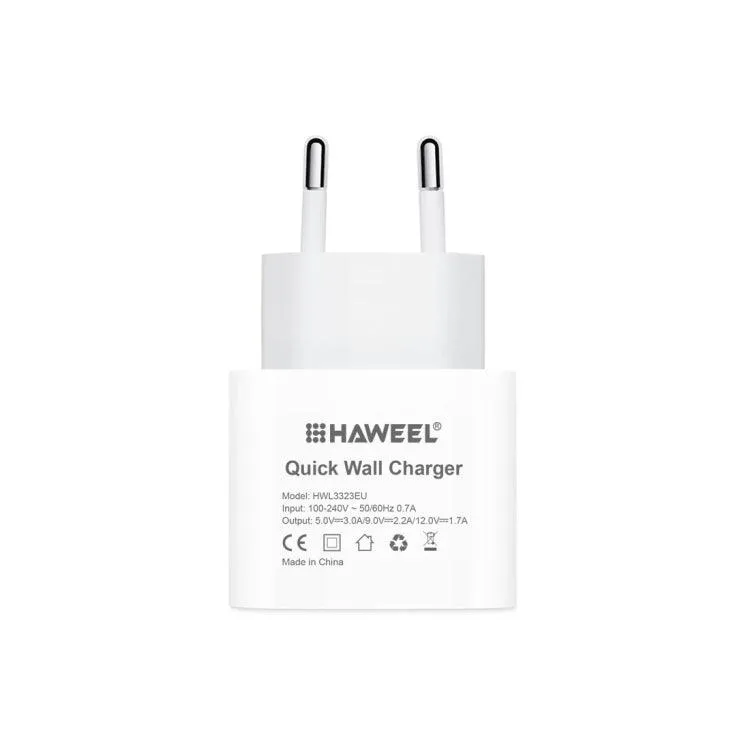 HAWEEL 20W Quick Charge USB-C Travel Charger with EU Plug - Compact Design for Fast Charging