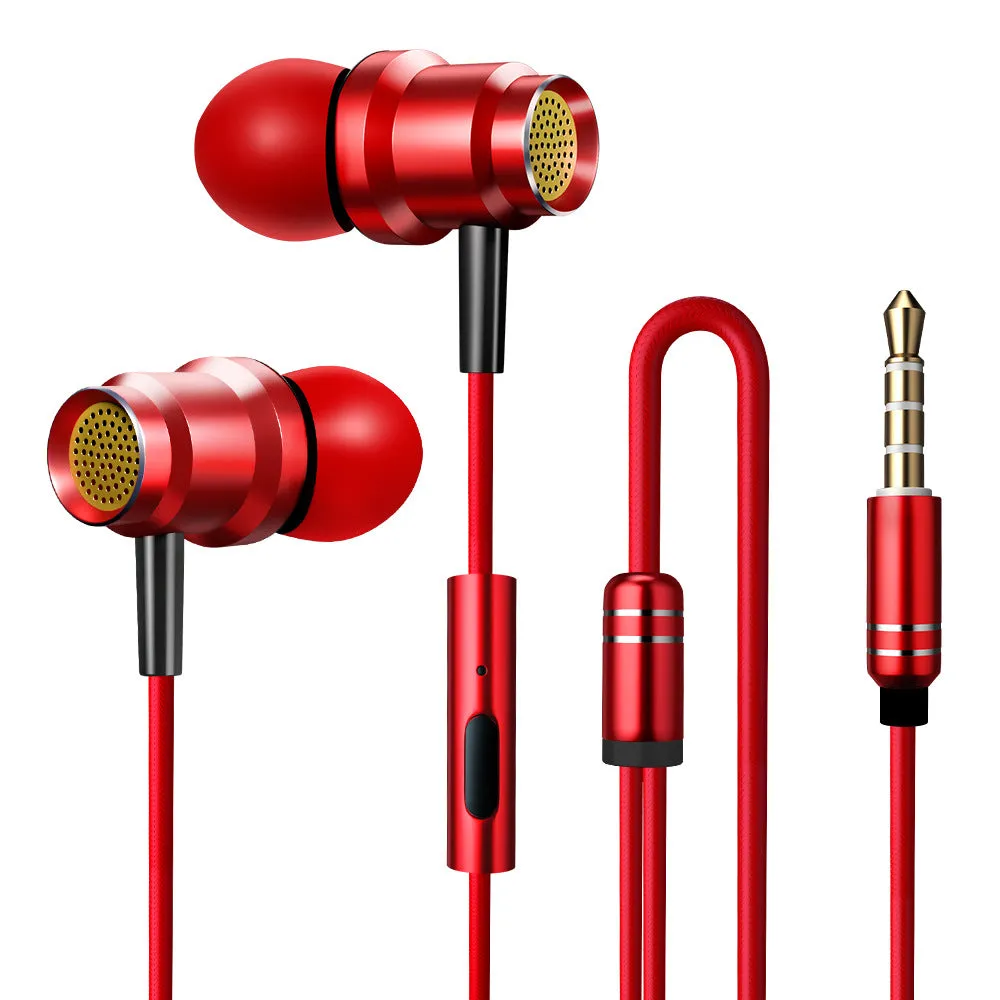 Hi-Fi Stereo Monitor Earbuds In-Ear Metal Wired Earphones Headphones with Mic Powerful Bass For Smart Phone