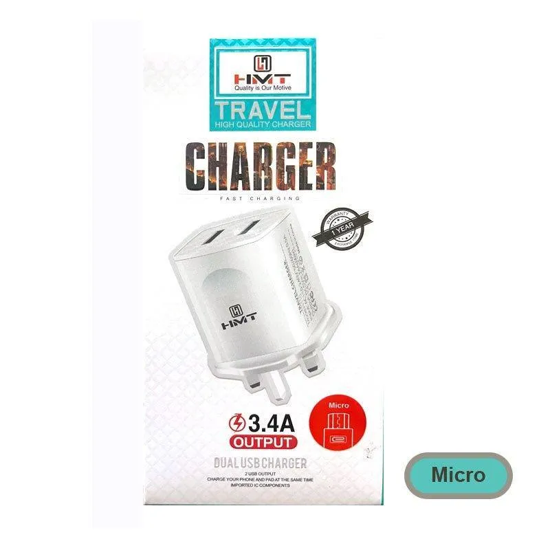 HMT Double Fast Charger Micro USB HMT-H202