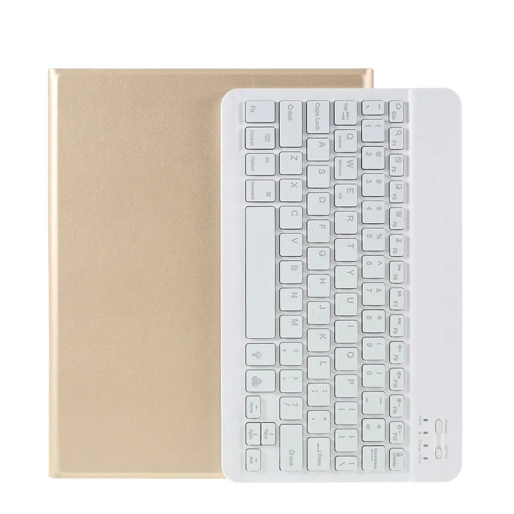 iPad 10.2" (2021/2020/2019) Leather case with Bluetooth keyboard (QWERTY) backlight   Apple Pencil holder - Gold