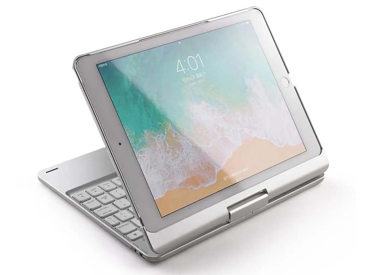 iPad 6th 5th Pro 9.7" Air 1 / 2  Bluetooth Keyboard 360° Rotatable with Backlit