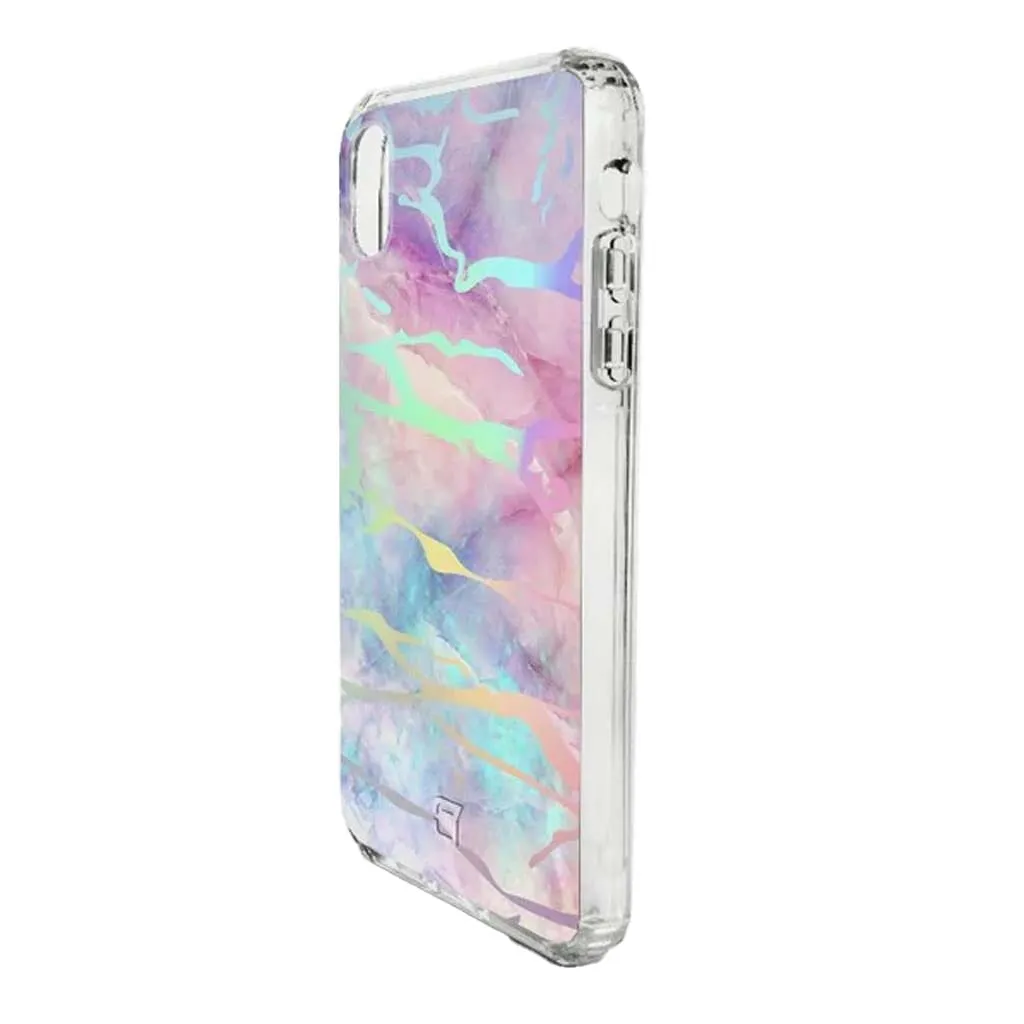 iPhone XS Max Case - Holographic Marble Design