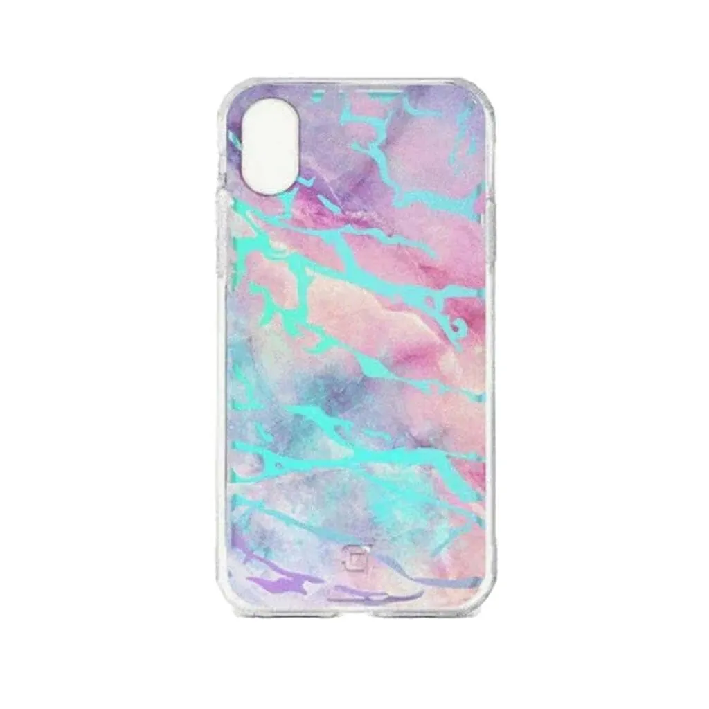 iPhone XS Max Case - Holographic Marble Design