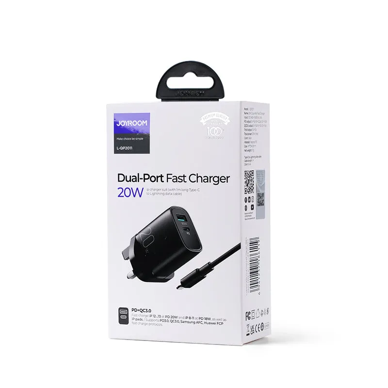 Joyroom L-QP2011 | 20W PD Fast Charger | Dual Ports (Type-C & USB)