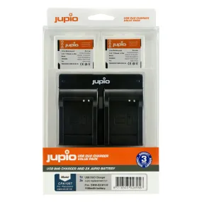 Jupio 2x Batteries 1150mAh & USB Dual Charger Kit For Panasonic DMW-BCM13E