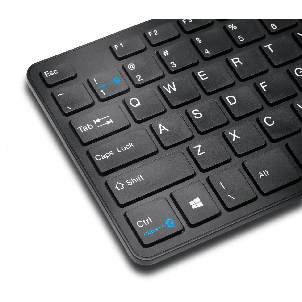 Kensington KP400 Switchable Keyboard Bluetooth or Wired Dual Power Black