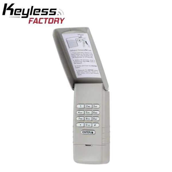 KeylessFactory - Garage Door Keypad - Keyless Entry - 9V - 315MHz/390MHz