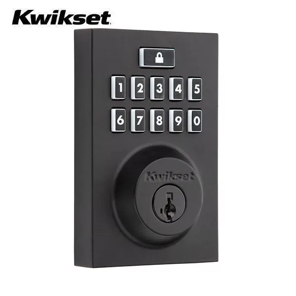 Kwikset - SmartCode  913CNT - Contemporary Electronic Deadbolt - 514 - Matte Black - Grade 2