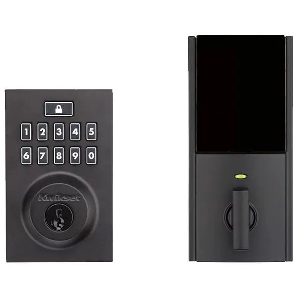 Kwikset - SmartCode  913CNT - Contemporary Electronic Deadbolt - 514 - Matte Black - Grade 2