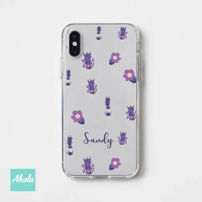 【Lauv】Soft TPU transparent phone case 紫色小花名字透明電話軟殼