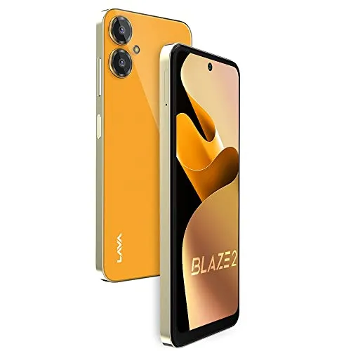 Lava Blaze 2 (6GB RAM, 128GB Storage) - Glass Orange | 18W Fast Charging | 6.5 inch 90Hz Punch Hole Display | Side Fingerprint Sensor | Upto 11GB Expandable RAM | 5000 mAh Battery