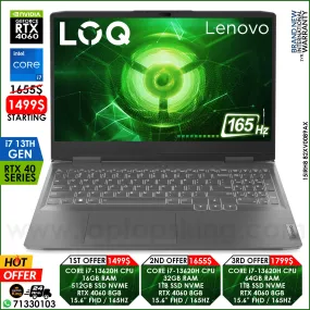 Lenovo LOQ 15IRH8 82XV0089AX Core i7-13620h Rtx 4060 165hz Gaming Laptops (Brand New)