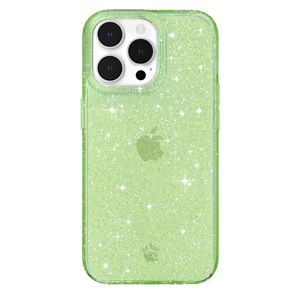 Lime Stardust Glitter iPhone Case