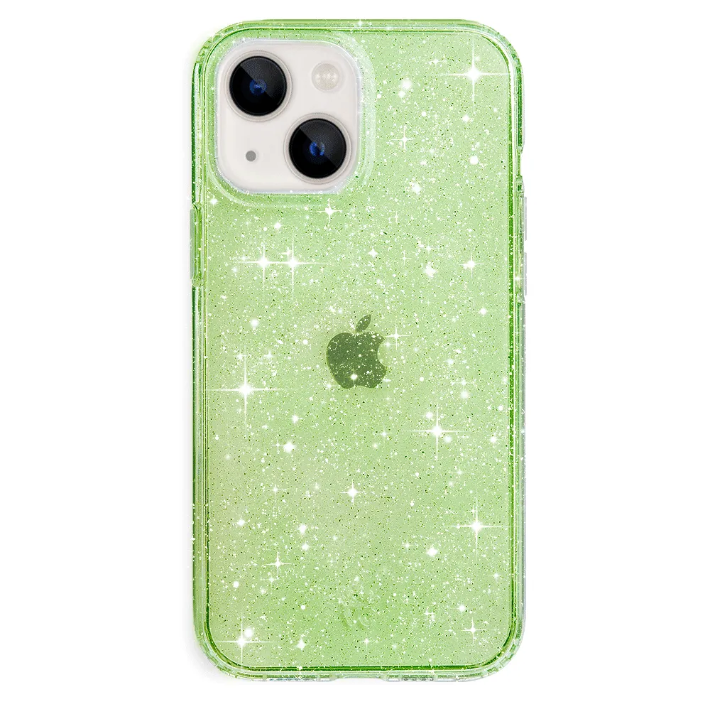 Lime Stardust Glitter iPhone Case