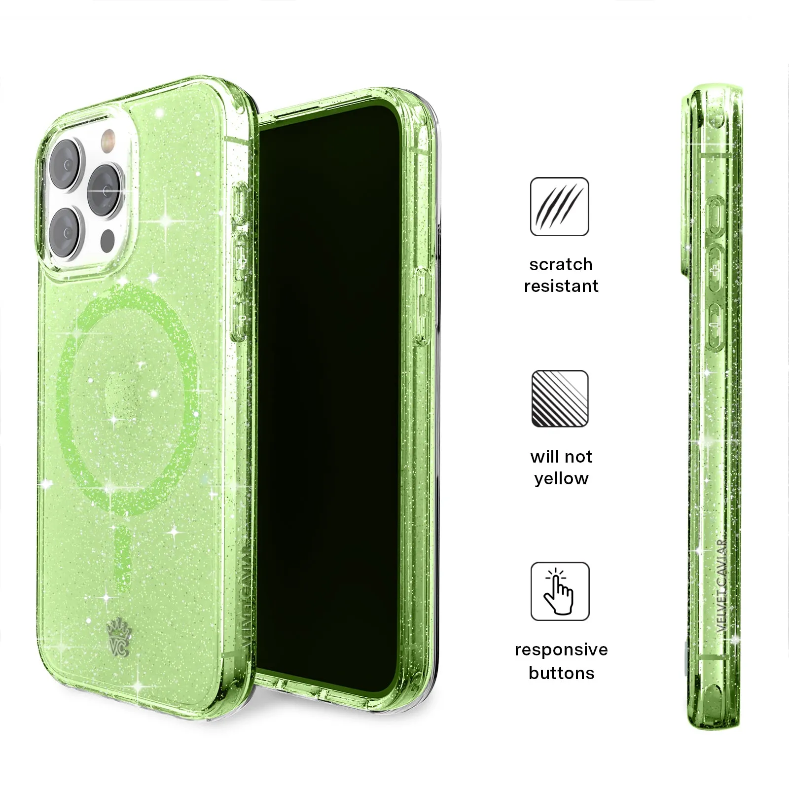 Lime Stardust Glitter iPhone Case