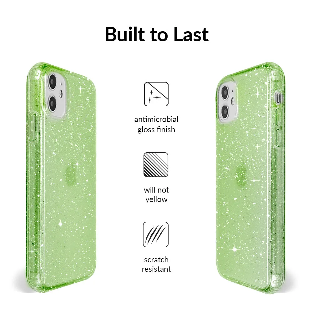 Lime Stardust Glitter iPhone Case