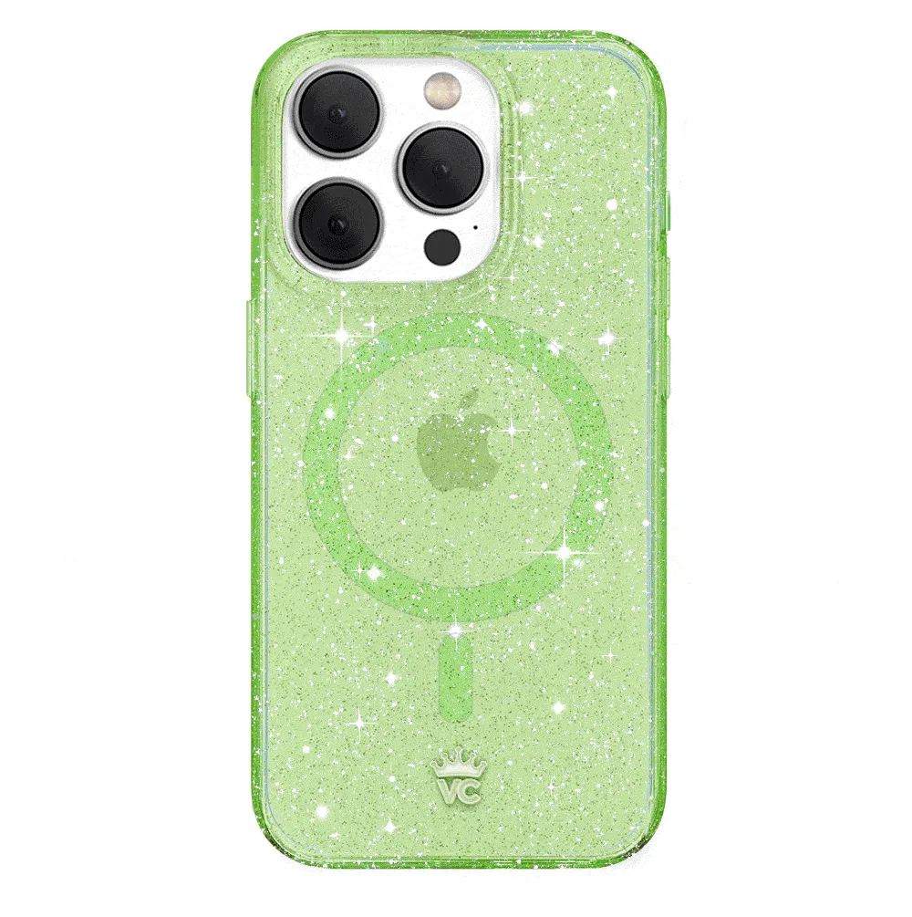 Lime Stardust Glitter iPhone Case