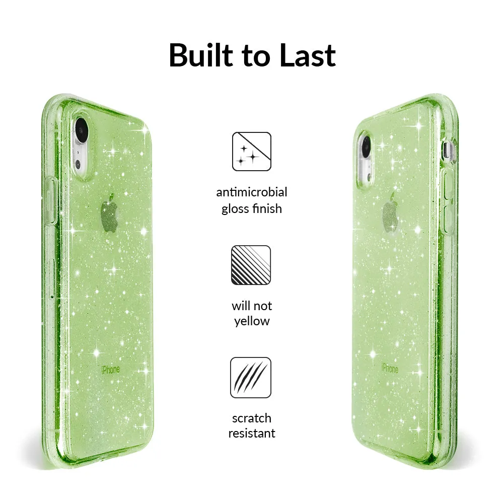 Lime Stardust Glitter iPhone Case