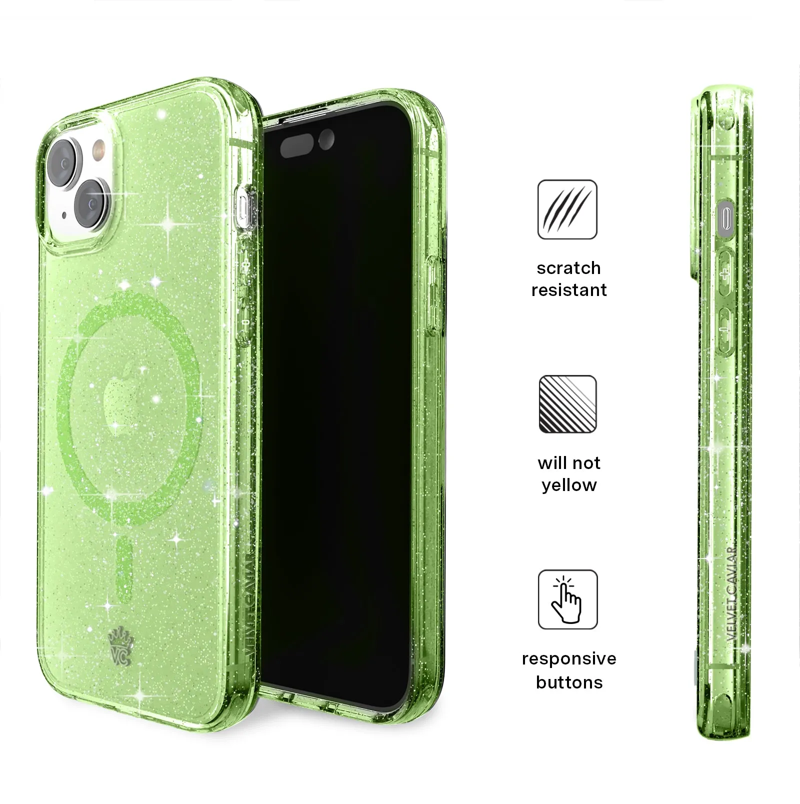 Lime Stardust Glitter iPhone Case